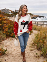 Women's Christmas Black Cat Sweater