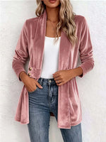 Retro Elegant Long Sleeve Casual Loose Stylish Velvet Cardigan Coat
