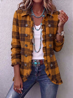 Vintage Elegant Plaid Patchwork Ruffled Jacket