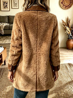 Women's Lapel Faux Shearling Jacket