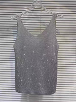 Stylish, Sparkling Rhinestone Knit Vest