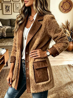Women's Lapel Faux Shearling Jacket