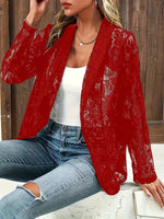 Retro Elegant Floral Lace Hollow Art Casual Stylish Long Sleeve Coat