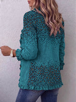 Vintage Elegant Pattern Patchwork Ruffled Jacket