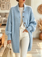 Retro Cozy Art Casual Knit Stylish Long Sleeve Cardigan Sweater