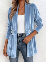 Retro Elegant Long Sleeve Casual Loose Stylish Velvet Cardigan Coat