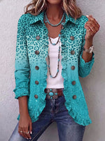 Vintage Elegant Pattern Patchwork Ruffled Jacket