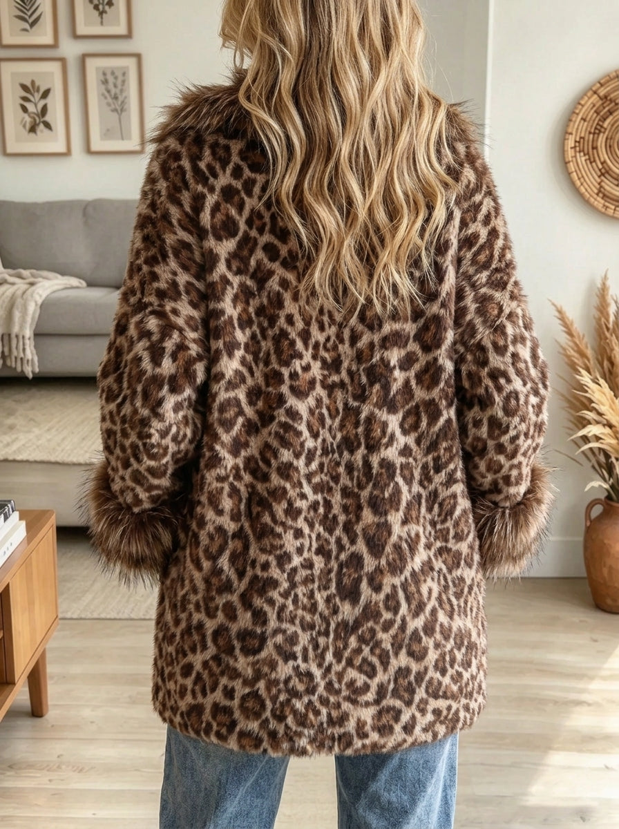 Women's Fux Fur Collar Wrap Coat