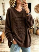 Women's Military Braided Frogs Crewneck Sweater