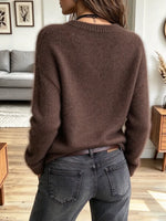 Vintage Chic Fringe V Collar Knitted Art Casual Stylish Long Sleeve Sweater