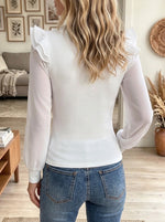 Women's Ruffled V-Neck Chiffon Blouse