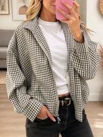 Retro Chic Plaid Pattern Art Casual Stylish Long Sleeve Stand Collar Coat