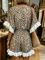 Women's Leopard Eyelet Lace Two-Piece Set