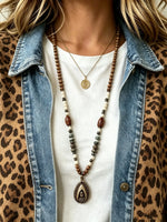 Women's Leopard Denim Trim Cardigan Jacket