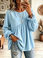 Women's Asymmetrical Gathered Peplum Blouse