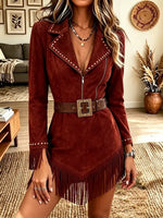 Women's Western Fringe Mini Dress