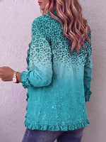 Vintage Elegant Pattern Patchwork Ruffled Jacket