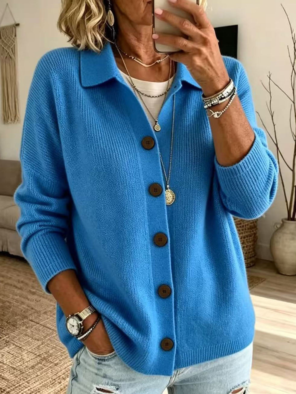 Women's Button-Down Knit Cardigan
