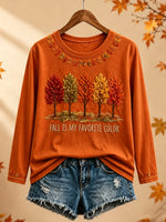 Women's Autumn Trees Graphic Long-Sleeve Top