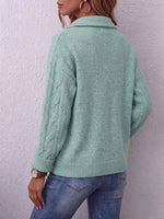 Vintage Elegant Shiny Patchwork Zipper Sweater