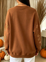 Vintage Autumn Halloween Pumpkin Art Print Crewneck Sweatshirt