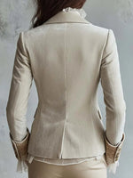 Retro Elegant Floral Art Casual Stylish Long Sleeve Velvet Blazer Coat