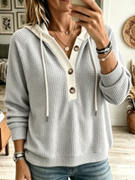 Women's Contrast Trim Waffle Knit Hoodie