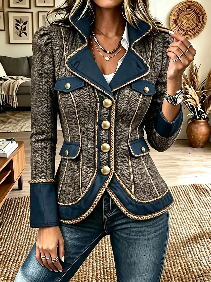 Women's Vintage Tweed Fitted Blazer