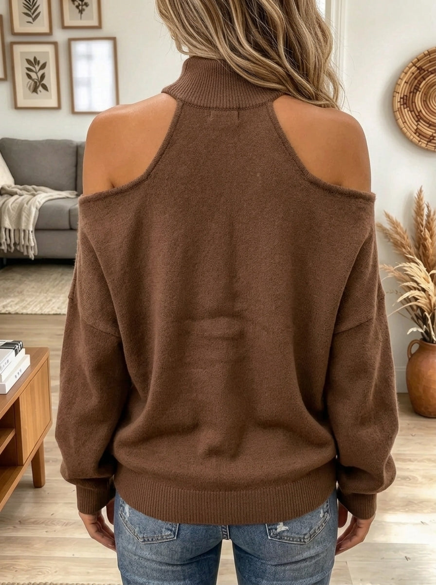 Women's Mock Neck Bow Sweater