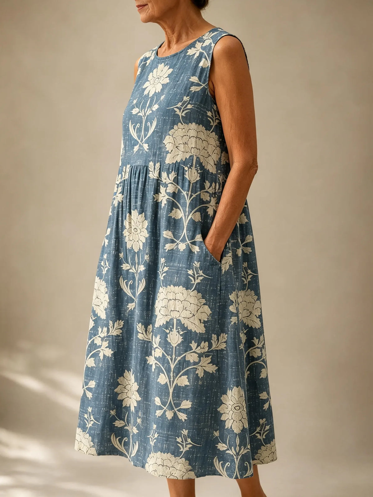 Women's Vintage Floral Tank Maxi Dress