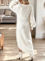 Vintage Chic V Collar Art Casual Stylish Long Sleeve Maxi Dress