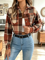 Retro Plaid Pattern Art Casual Stylish Long Sleeve Coat