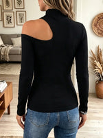 Women's Cutout Mock Neck Knit Top