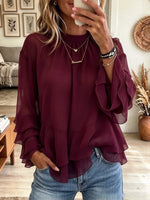 Women's Tiered Ruffle Chiffon Blouse