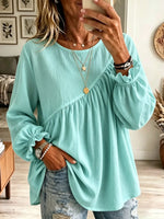 Women's Asymmetrical Gathered Peplum Blouse