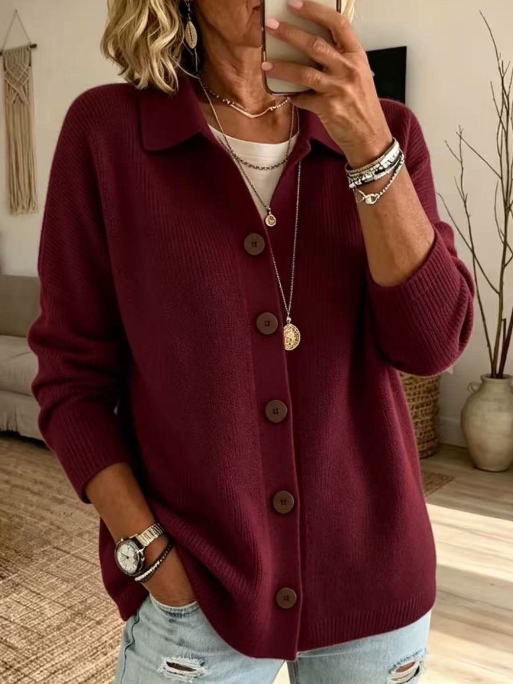Women's Button-Down Knit Cardigan