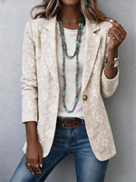 Women's Elegant Floral Embroidered Blazer