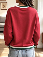 Vintage Christmas Tree Pattern Art Casual Stylish Long Sleeve Sweatshirt