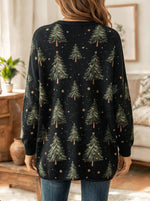 Women's Christmas Tree Print Knit Sweater