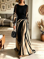 Women's Abstract Swirl Print Sheer Maxi Dress