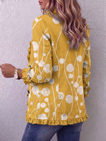 Vintage Elegant Pattern Patchwork Ruffled Jacket