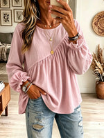 Women's Asymmetrical Gathered Peplum Blouse