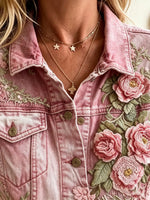 Women's Floral Lace Denim Jacket