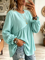 Women's Asymmetrical Gathered Peplum Blouse