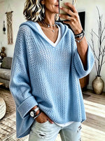 Vintage Sun-protective Knit Hoodie Sweater