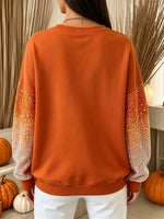 Vintage Autumn Halloween Pumpkin Art Print Crewneck Sweatshirt
