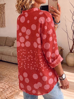 Vintage Elegant Button Long Sleeve Patterned Shirt