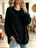 Women's Military Braided Frogs Crewneck Sweater