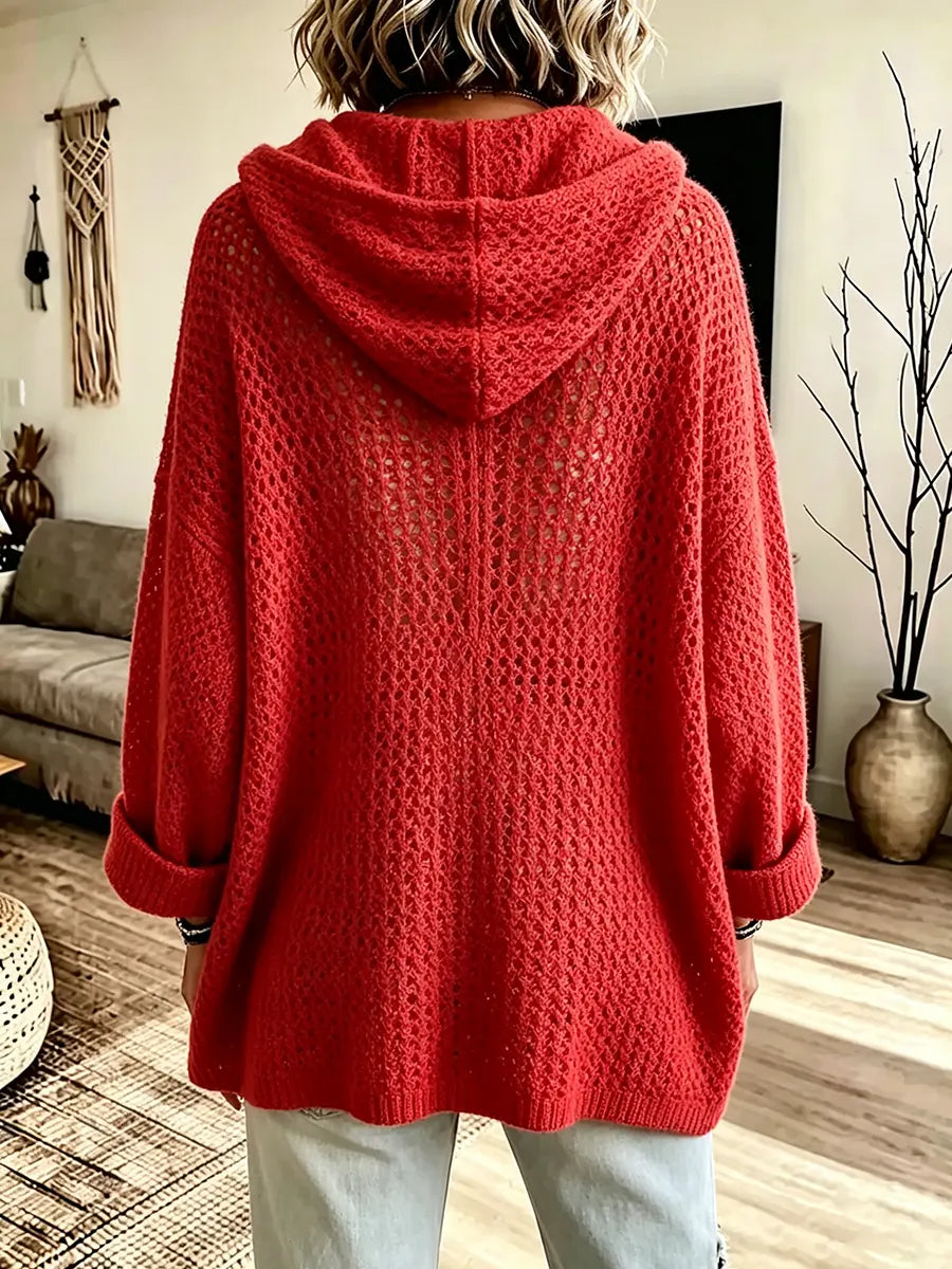 Vintage Sun-protective Knit Hoodie Sweater