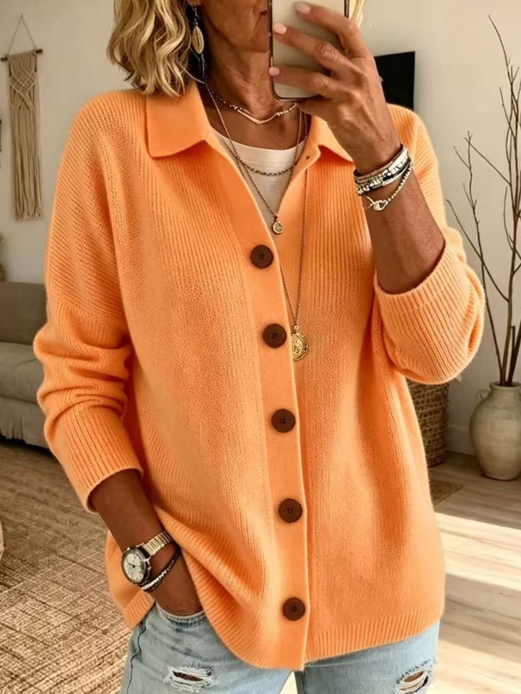 Women's Button-Down Knit Cardigan
